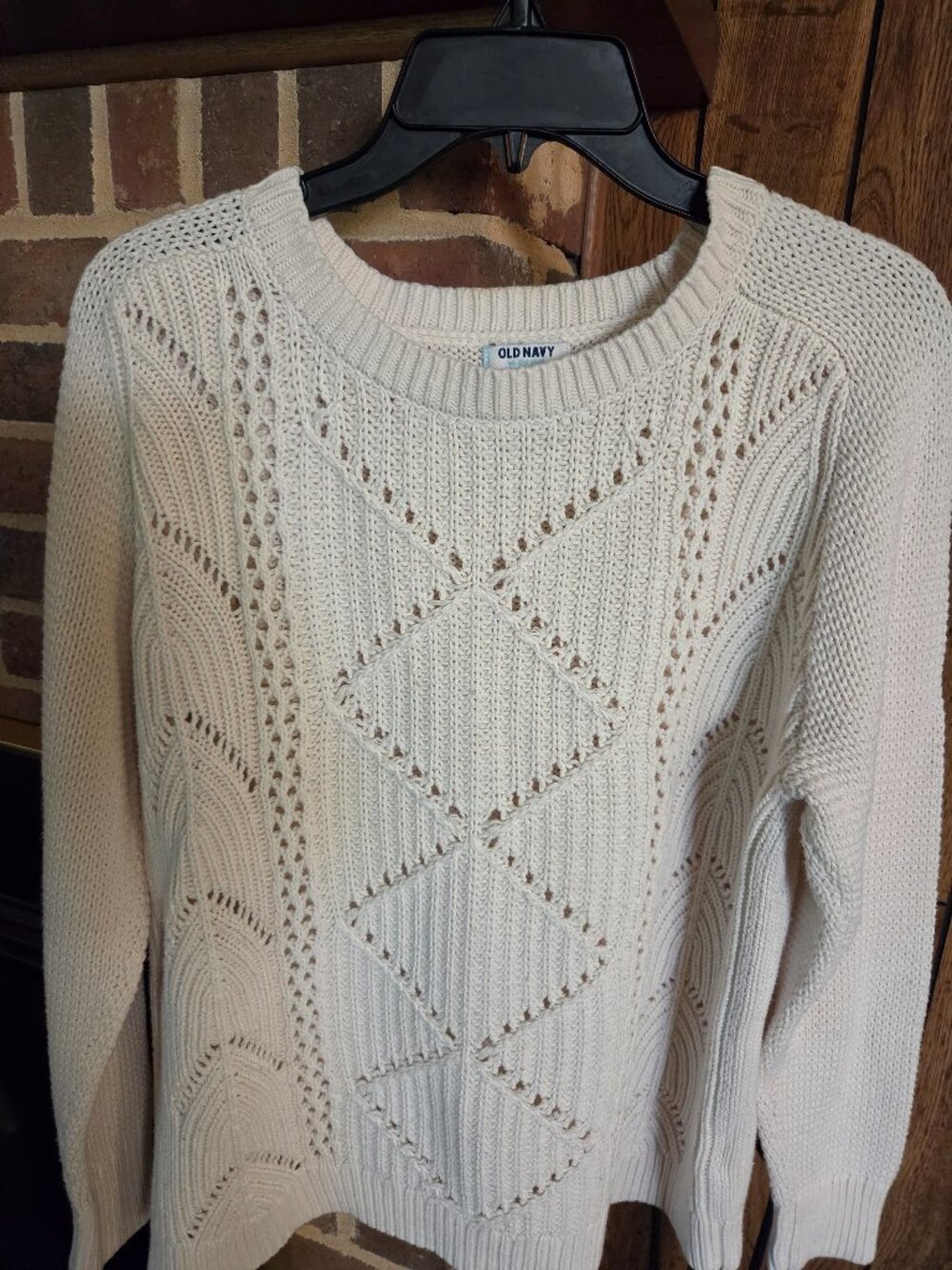 Old Navy Chevron Diamond Pointelle Knit Sweater.